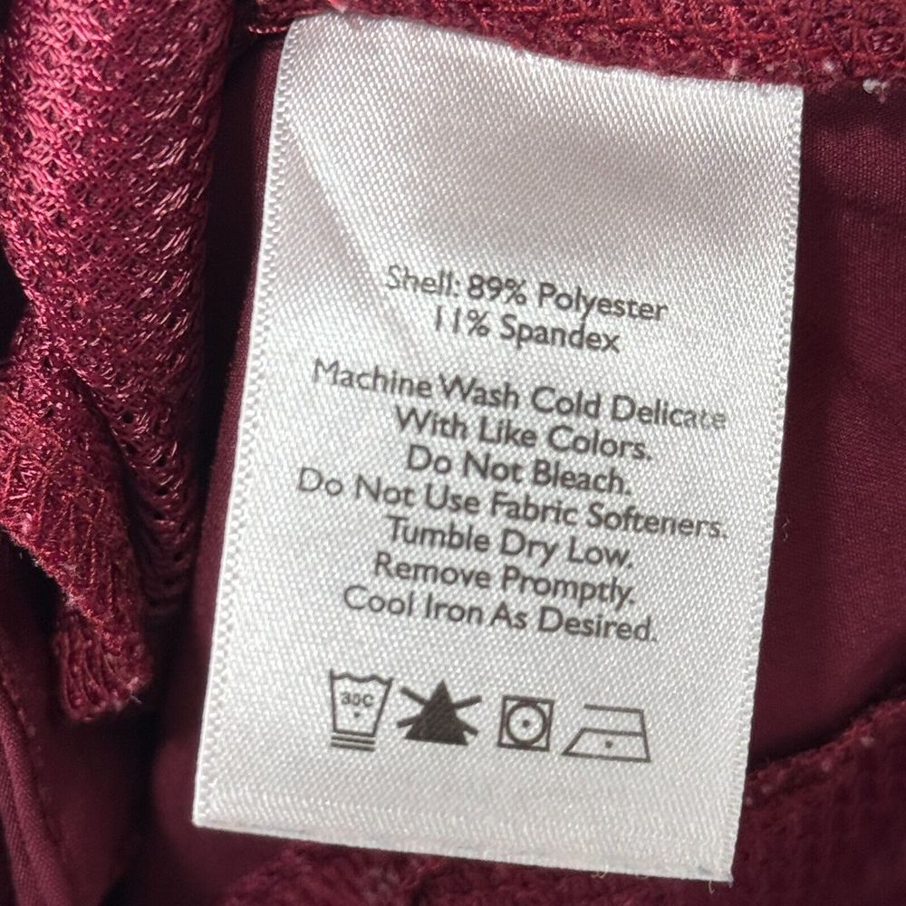 Eddie Bauer Cropped Traveler Pants Women Size 6 Maroon Pink Wicking Stretch - Picture 10 of 10